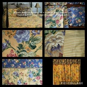 2 Curtains with ruffled valances (pair)